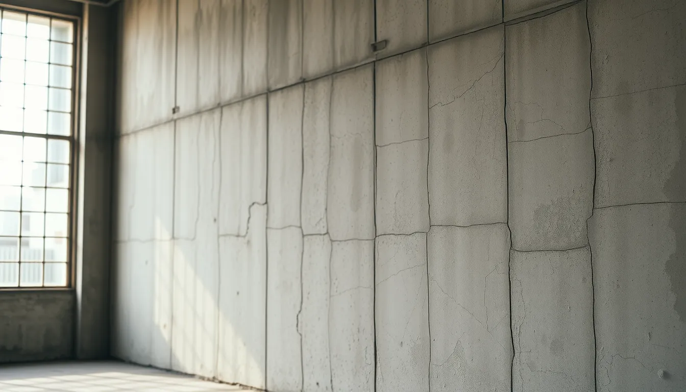 Weathered Concrete Wall with Peeling Paint