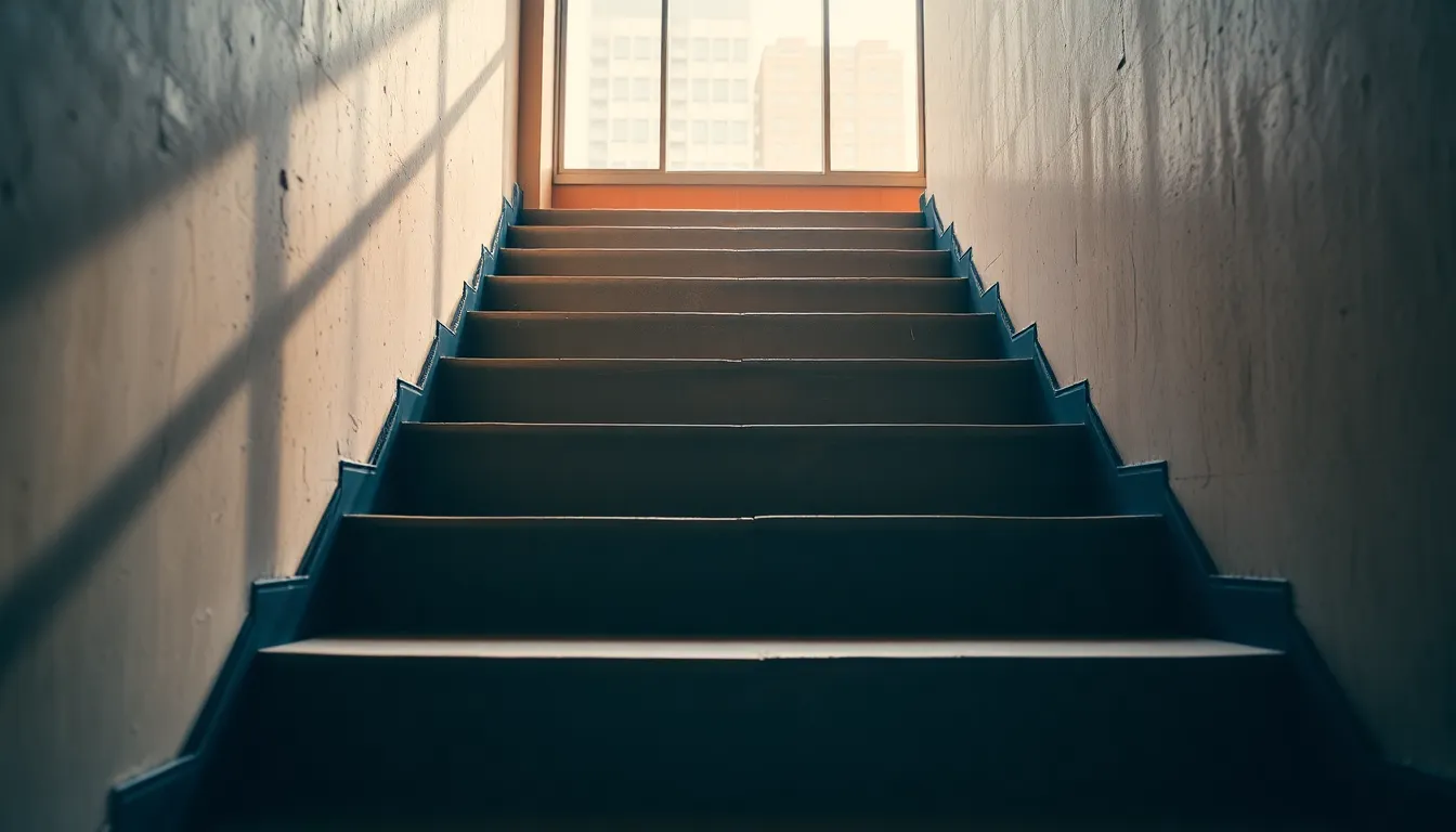 Urban Concrete Staircase with Diffused Light