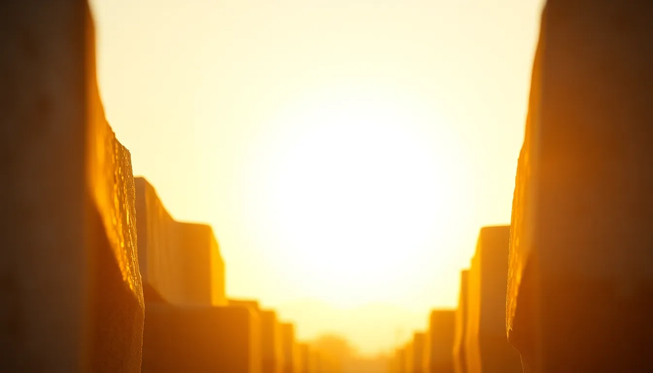 Jagged Concrete Slabs at Golden Hour