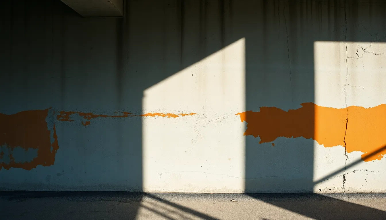 Gritty Concrete Wall with Peeling Paint