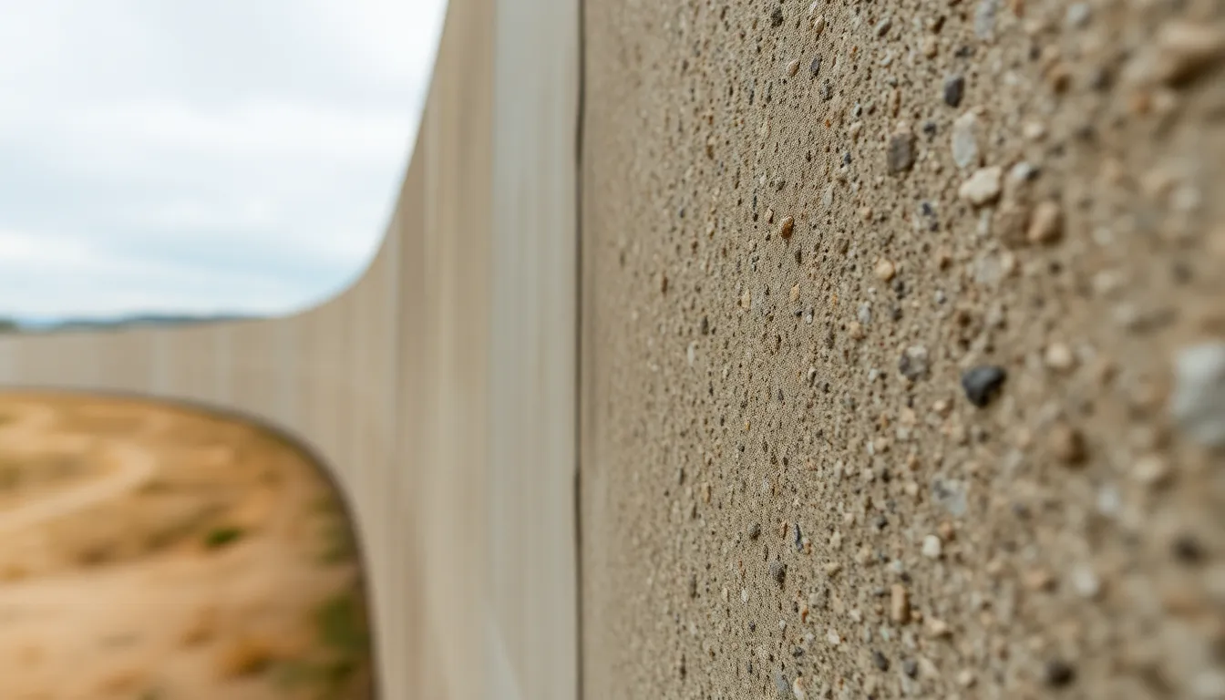 Textured Concrete Wall Under Overcast Sky