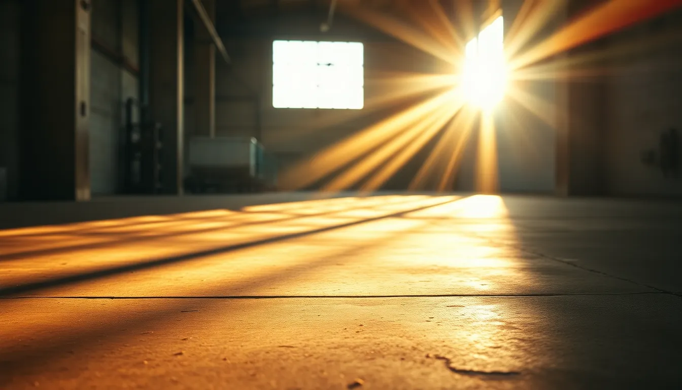 Dappled Light on Concrete Floor