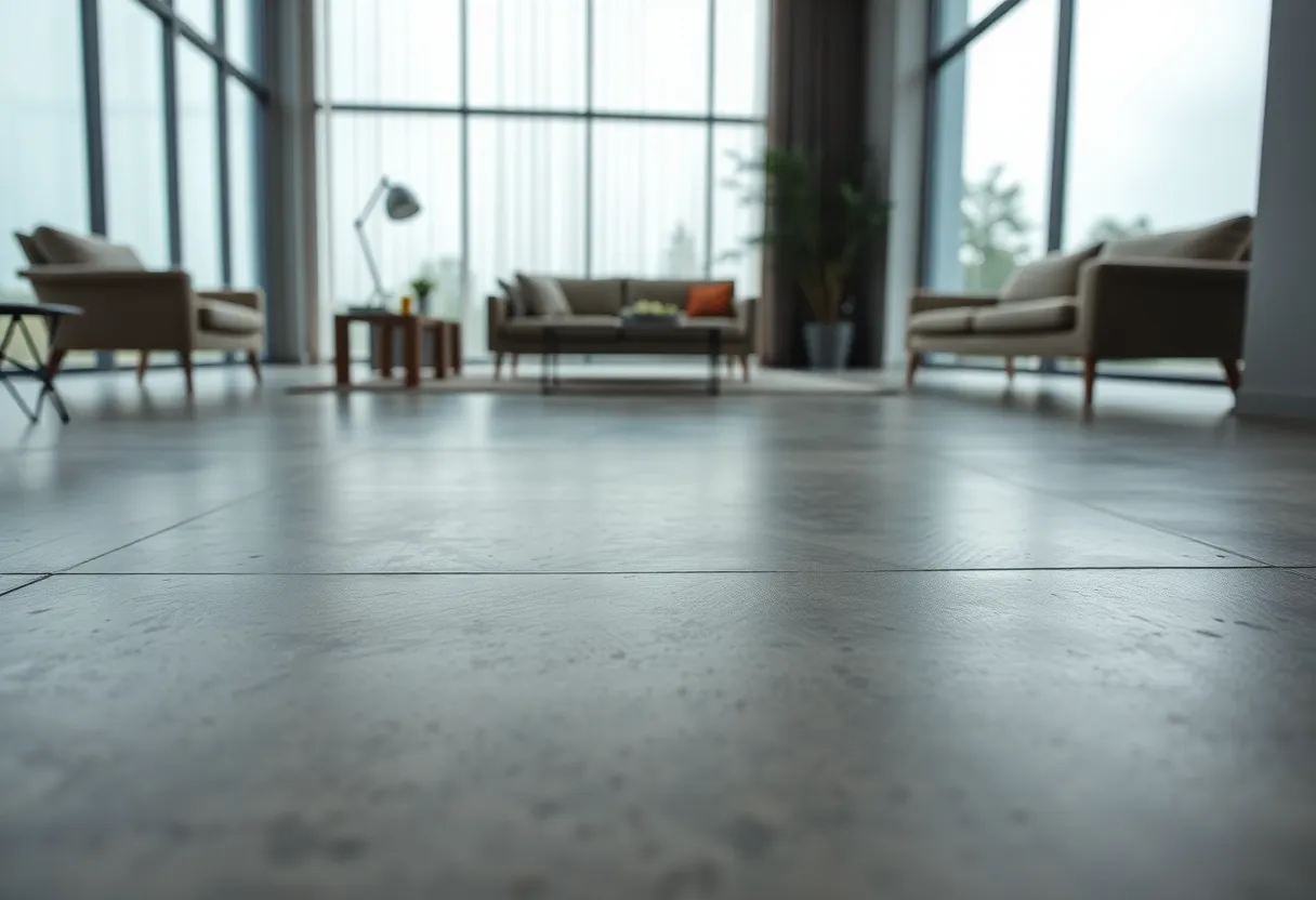 Polished Concrete Floor in Modern Studio