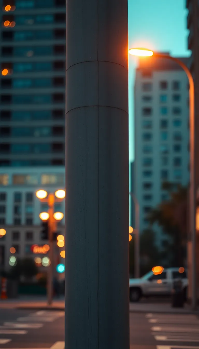 Urban Concrete Pillar at Dusk