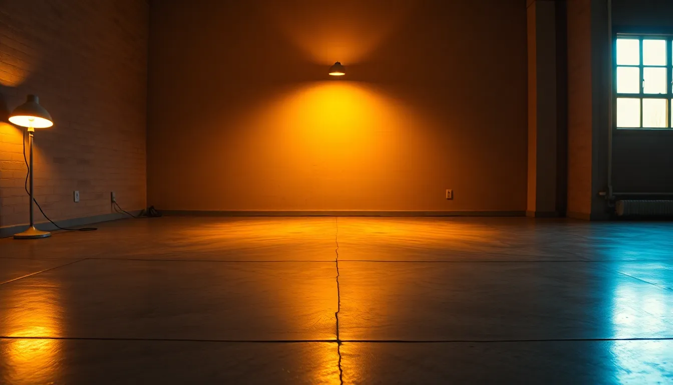 Polished Concrete Floor with Warm Reflections