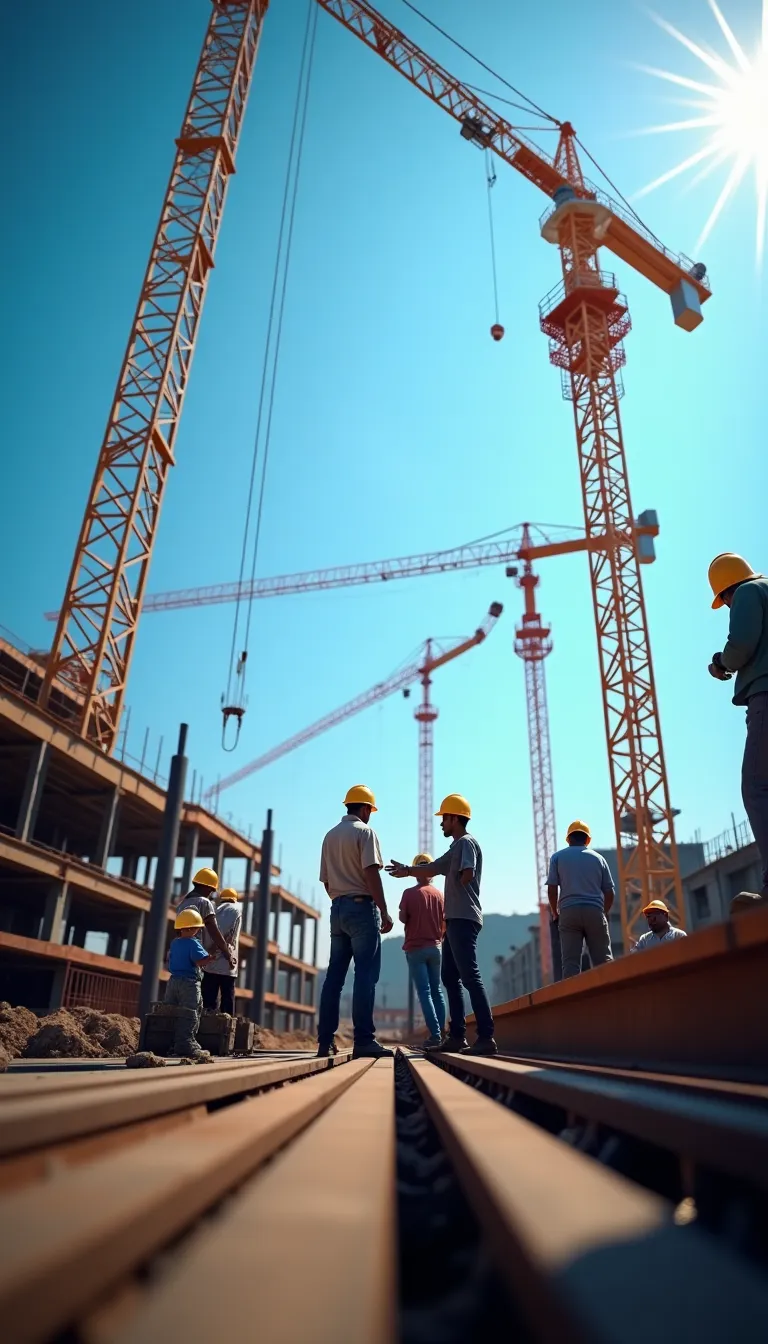Diverse Team Working at Construction Site