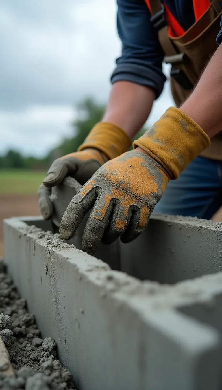 Close-Up of Concrete Work in Progress