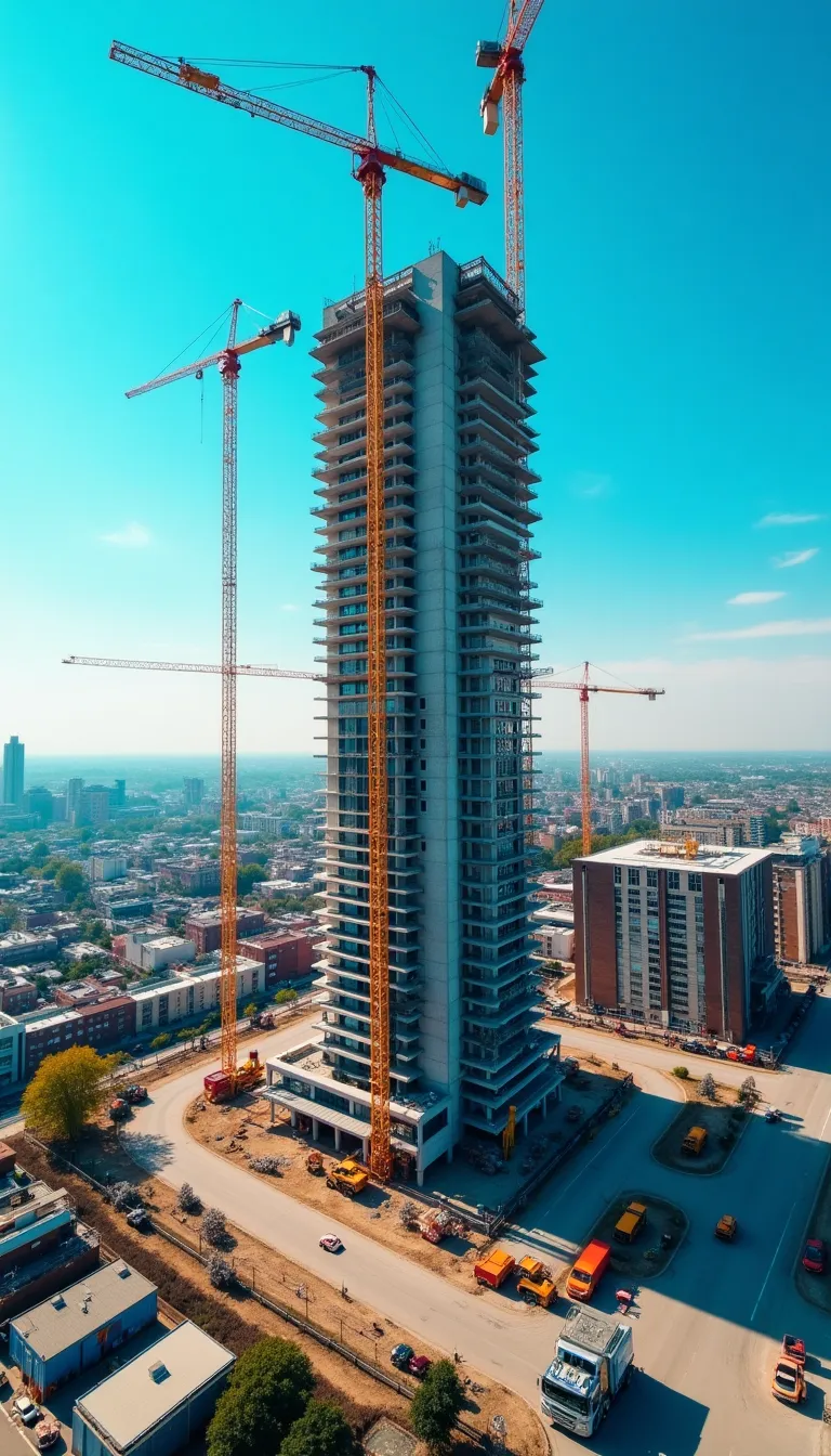 Aerial View of Urban Construction Site