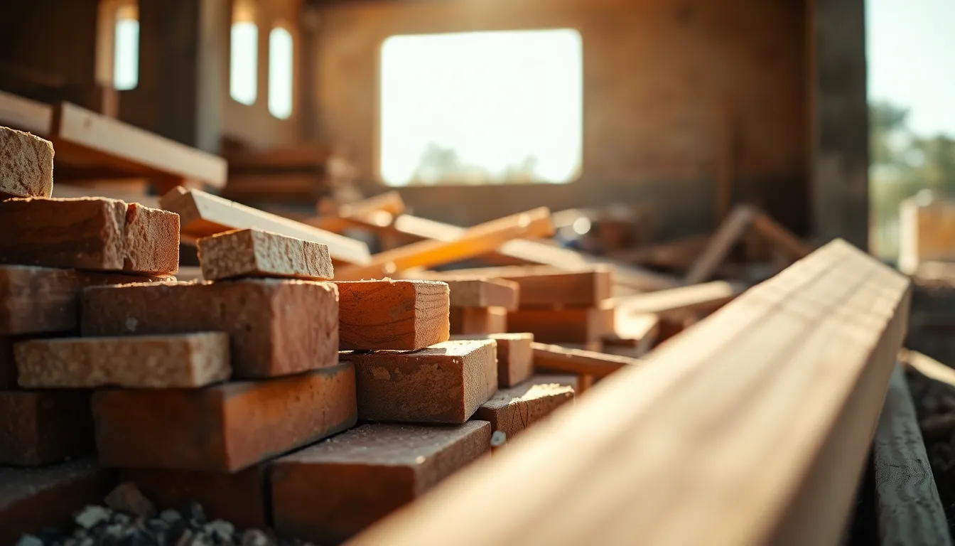 Raw Building Materials at Construction Site