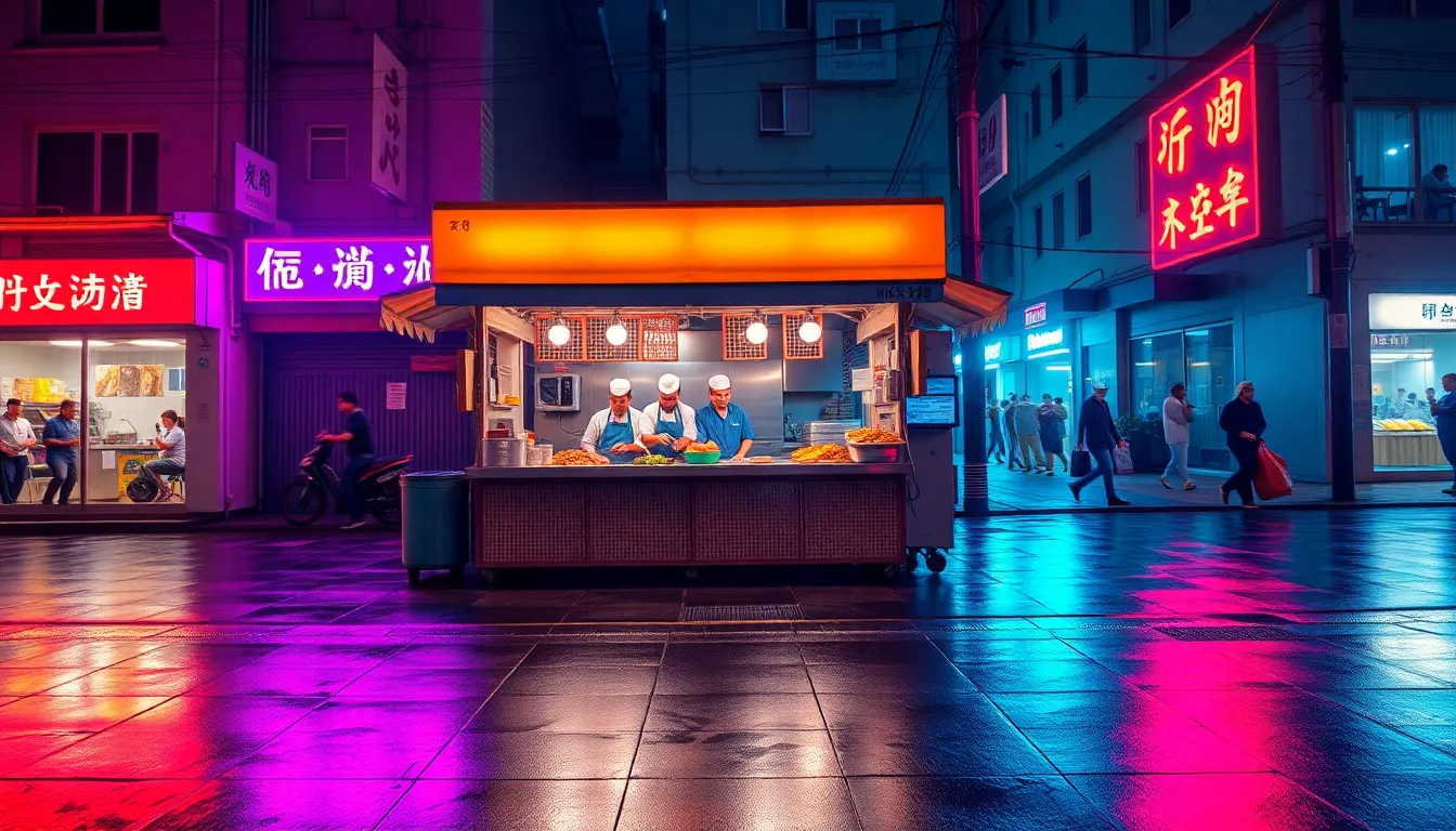 Street Food Stall at Night