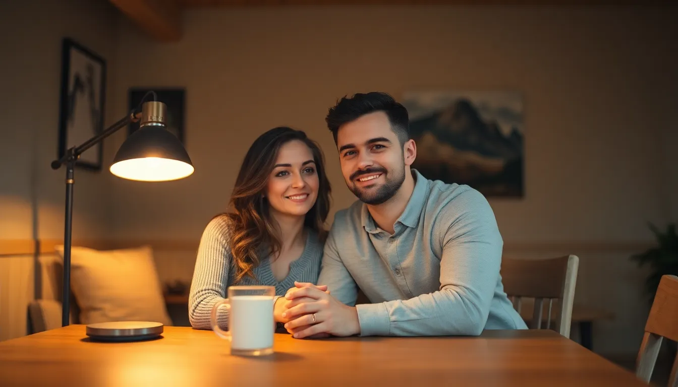 Couple Laughing Together in Autumn Park