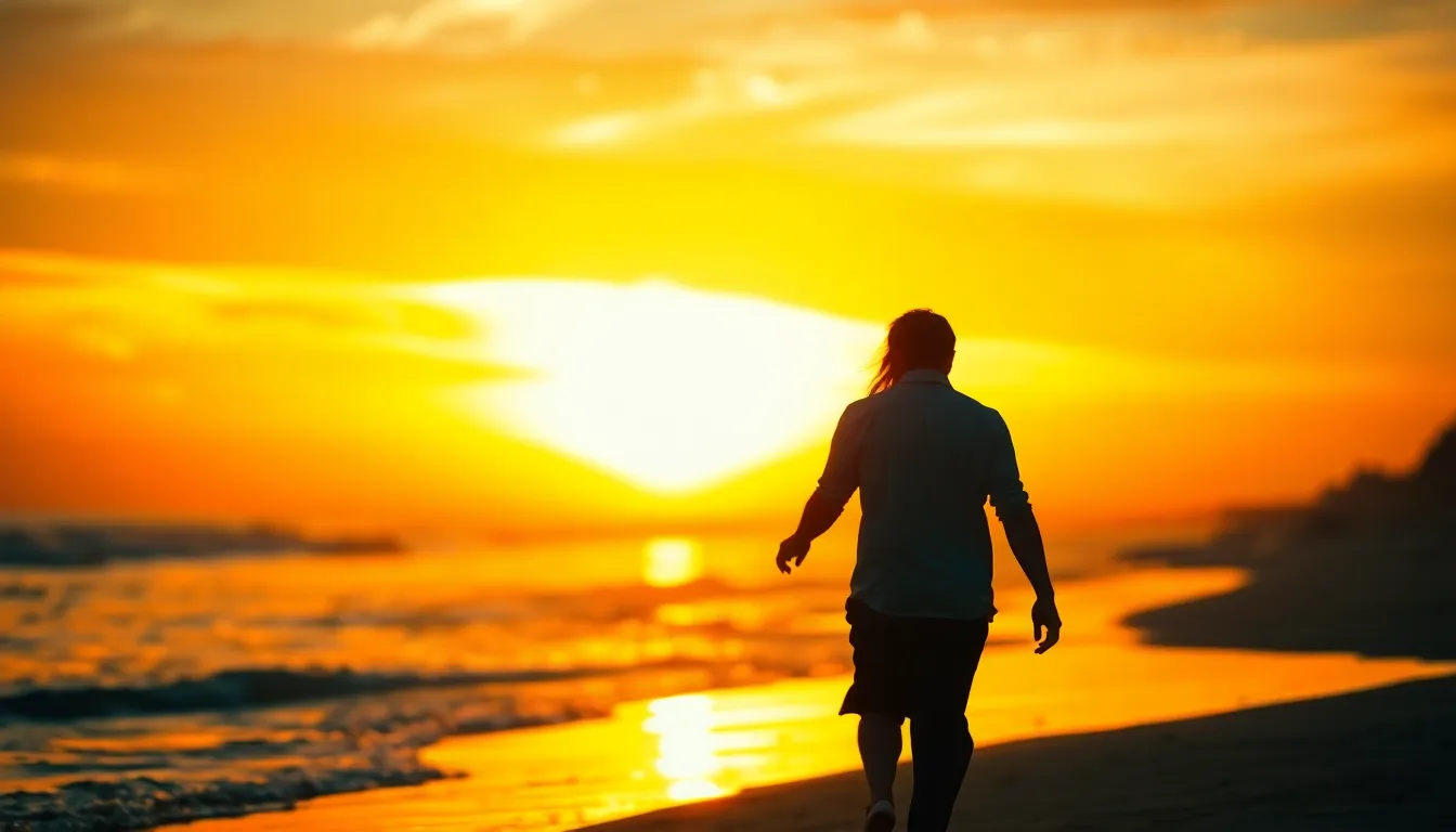 Couple Walking Hand-in-Hand on Beach