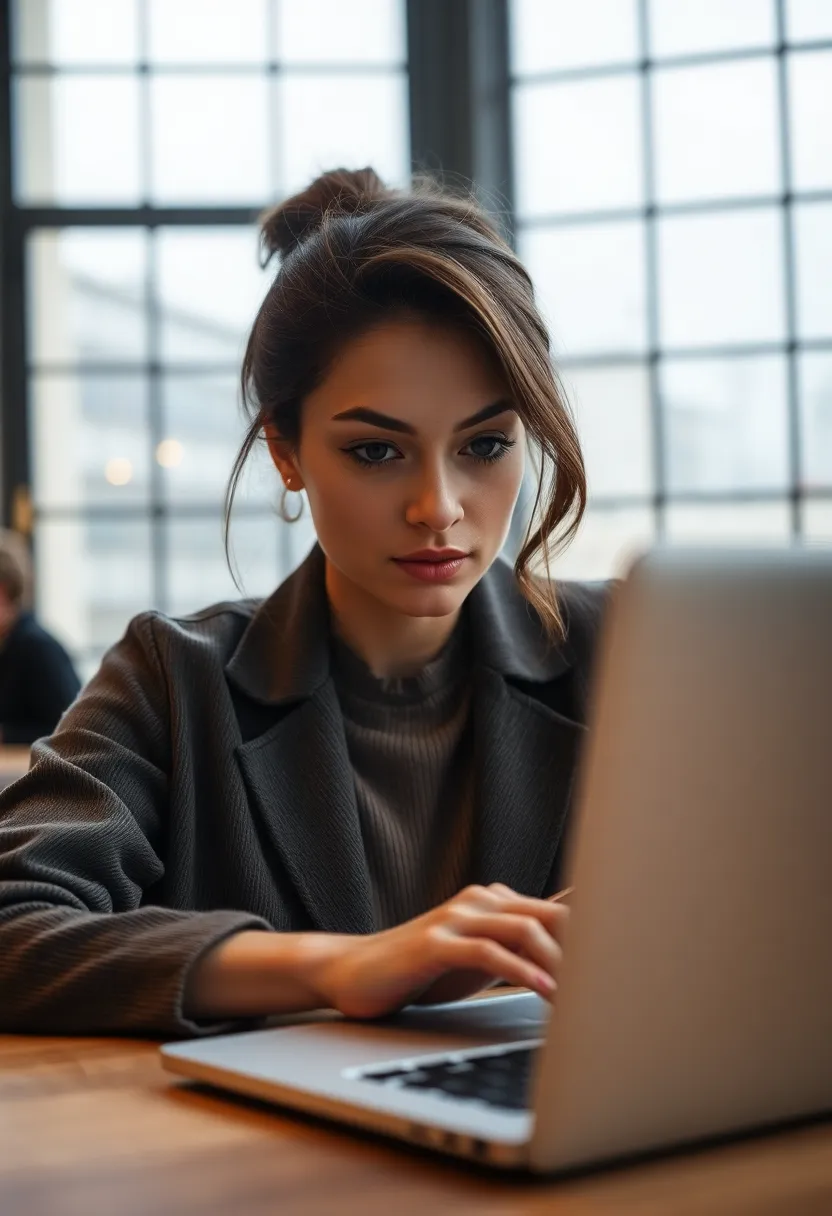 Close-Up of Woman Working in Coworking Space
