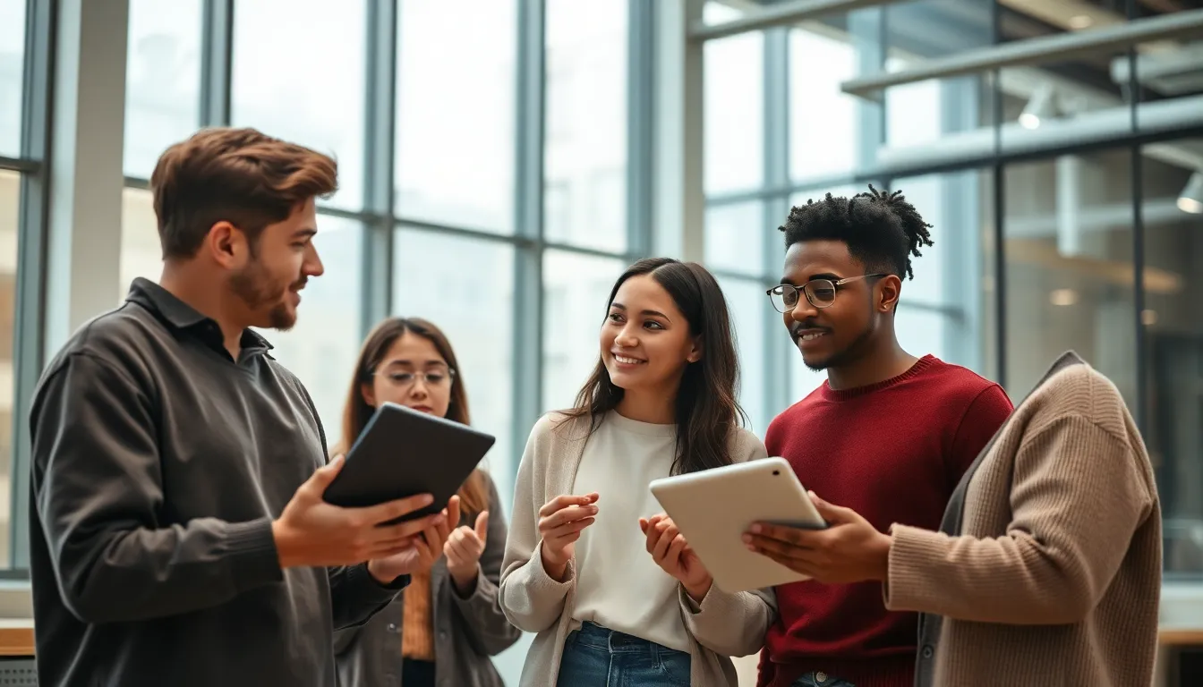 This image captures a focused woman engaged in her work at a contemporary coworking space. Soft, diffused light filters through expansive windows, breathing life into the inviting atmosphere filled with indoor plants and warm wooden textures. The shallow focus highlights her intense expression while the background fades into a gentle blur, enhancing the serene yet productive environment. Muted earth tones create a calm mood, perfect for a creative workspace.