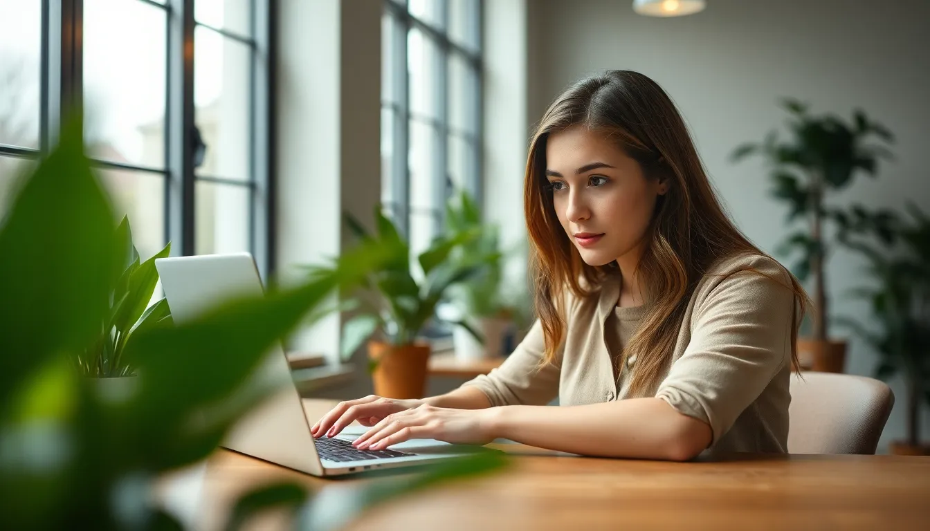 Focused Professional in Modern Coworking Space