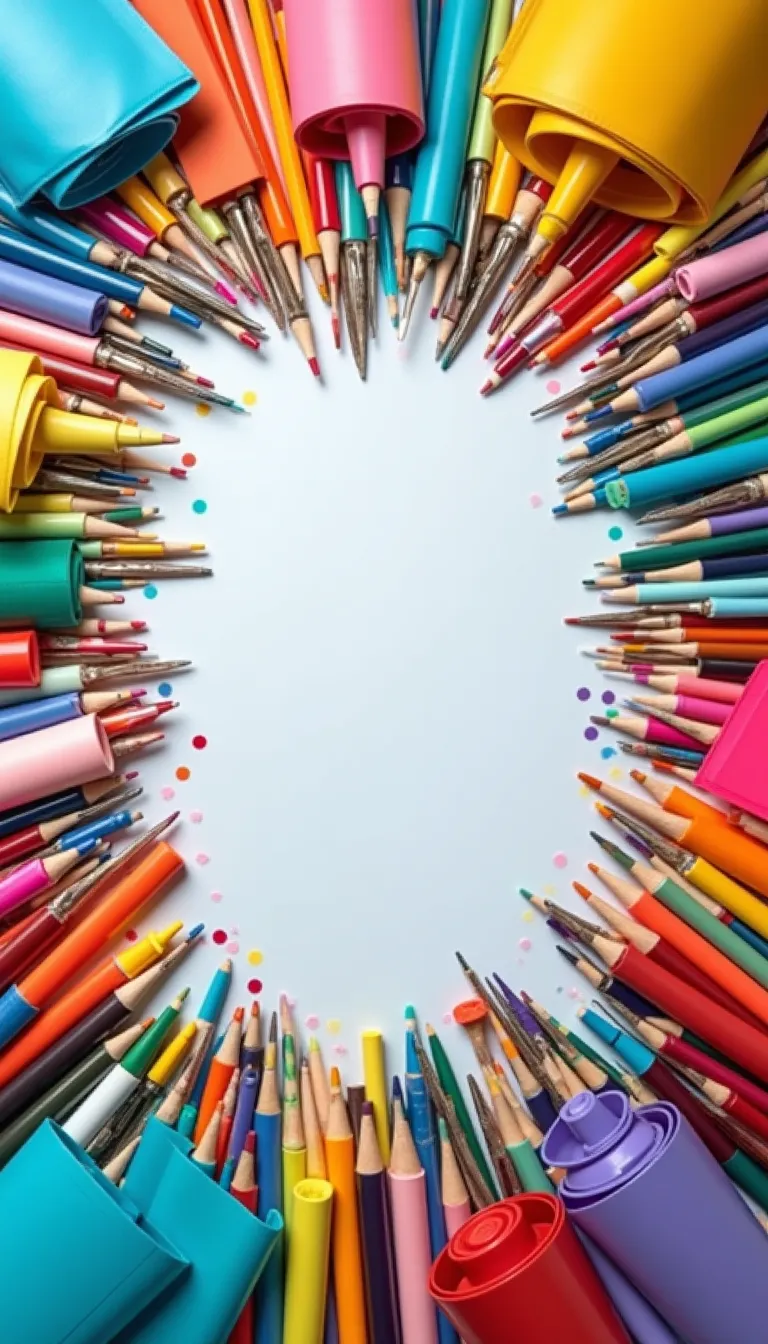 Organized Craft Workspace with Colorful Supplies