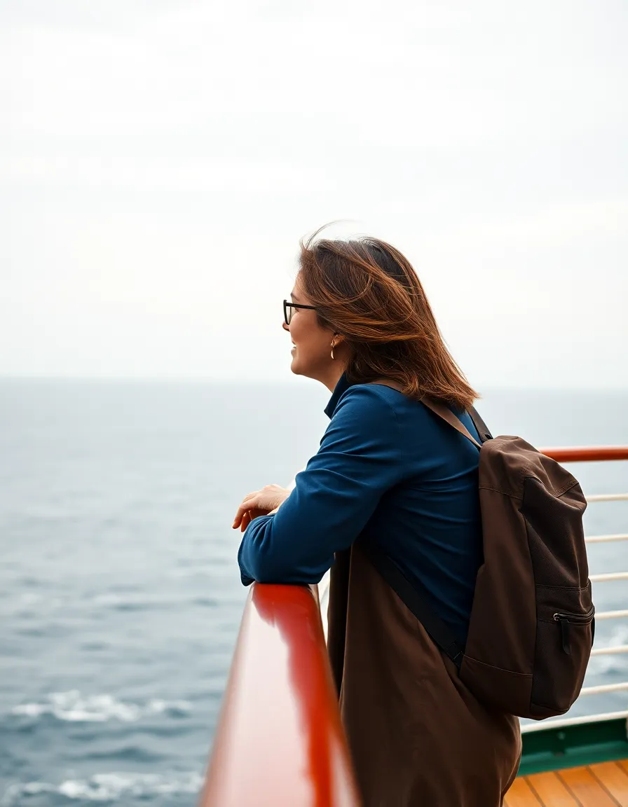 Traveler Gazing at the Open Ocean