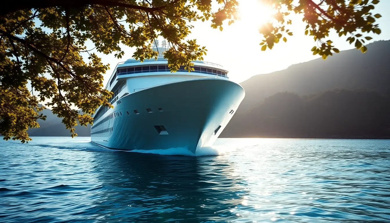 Cruise Ship Sailing through Serene Waters