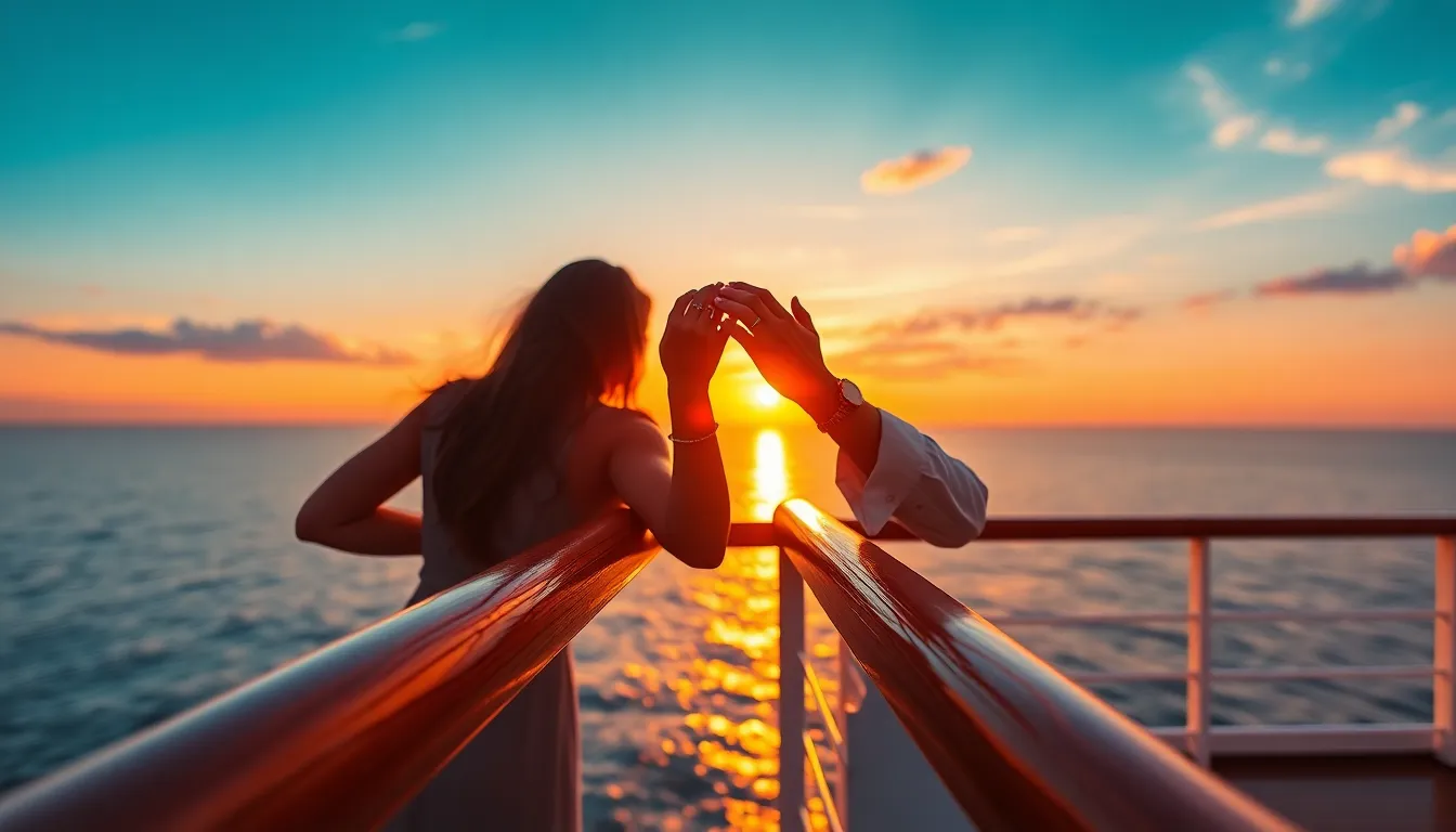 Captain at the Helm During Sunset