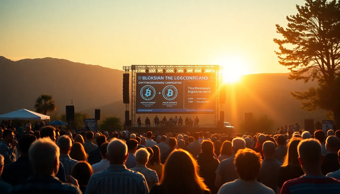 Outdoor Blockchain Conference Scene
