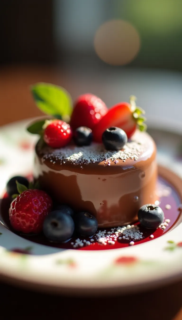 Gourmet Chocolate Mousse Dessert Close-Up
