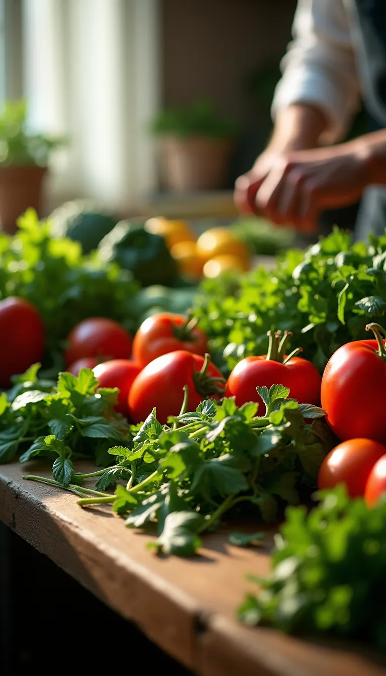 Vibrant Organic Vegetables on Rustic Table