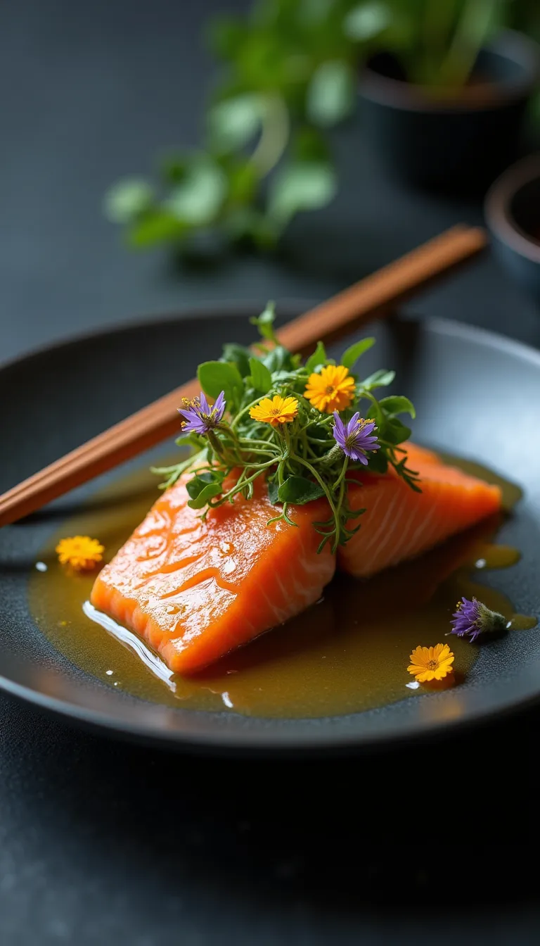 Elegant Seared Salmon Plated Dish