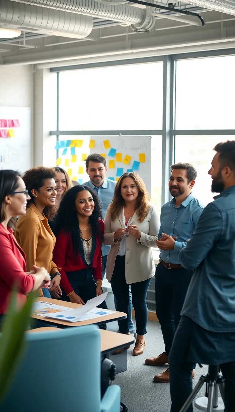 Diverse Team Collaborating in Modern Office