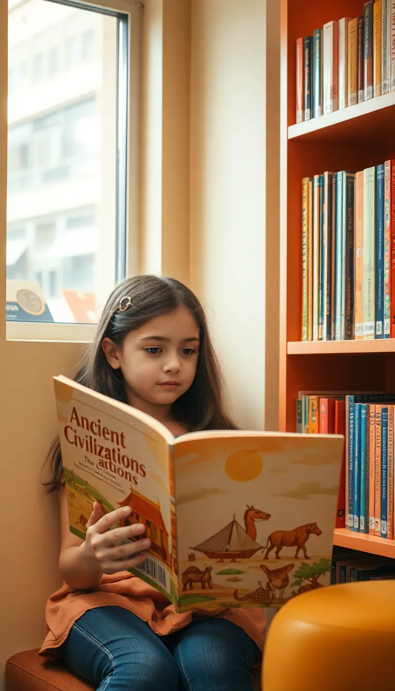 Child Reading About Ancient Civilizations
