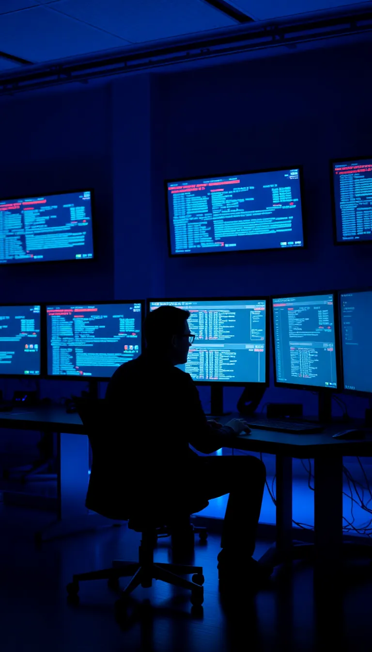 Late Night Cybersecurity Analyst at Work