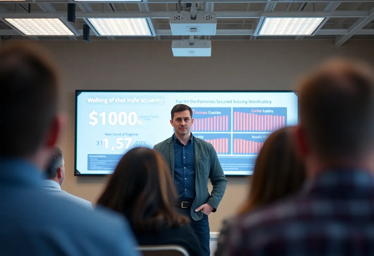 Cybersecurity Training Session with Statistics Display