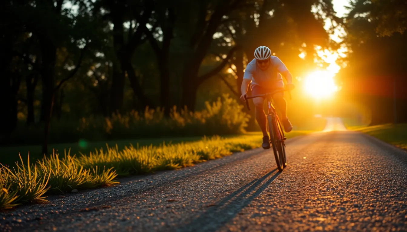 Scenic Cycling at Golden Hour