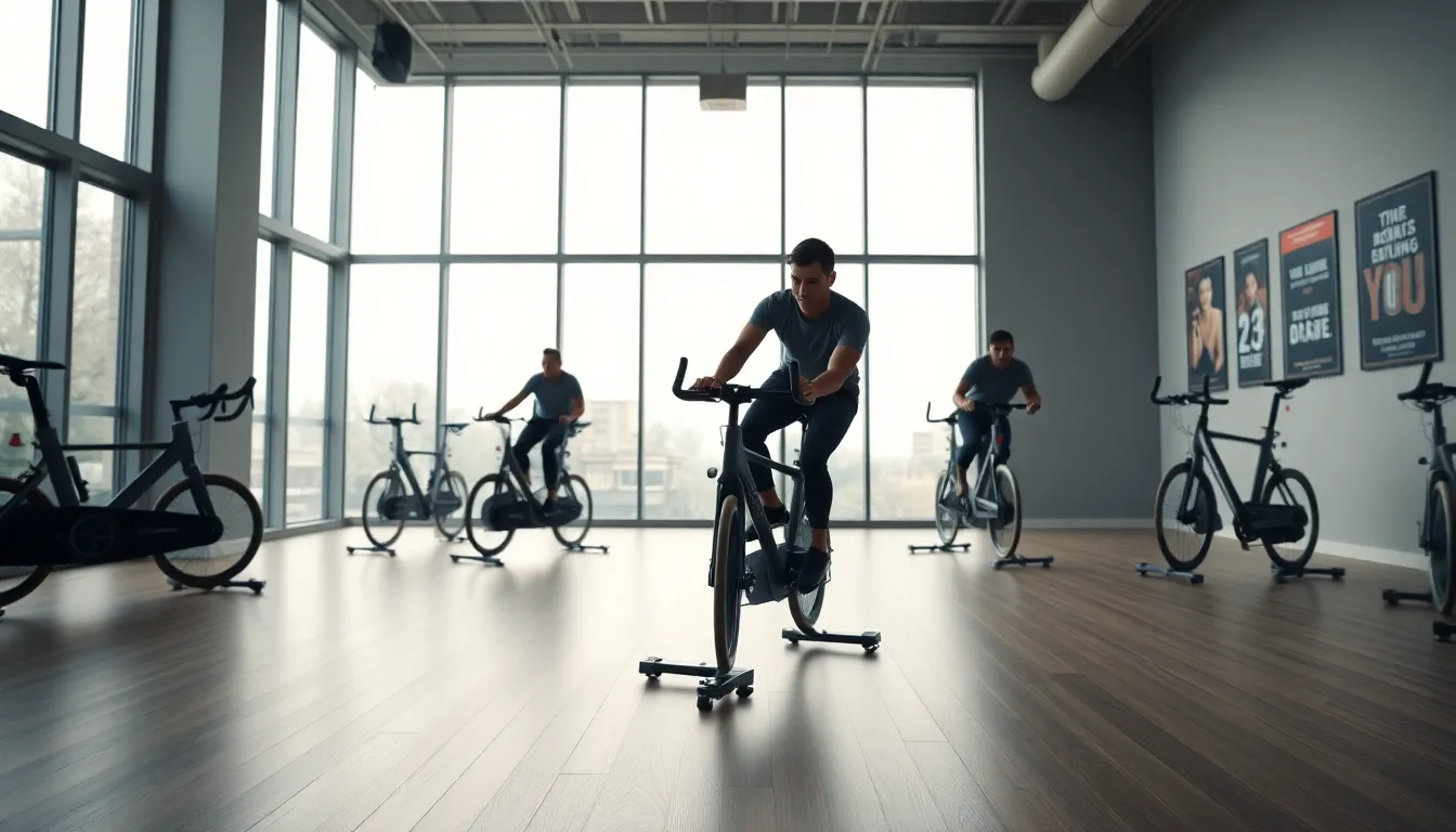 This serene image captures a cyclist navigating a peaceful forest trail, surrounded by lush greenery. The overcast lighting creates soft shadows, enriching the earthy tones of the environment. The path leads the viewer’s gaze towards the cyclist, showcasing the texture of their jersey, while intricate details of the forest amplify the tranquil mood. This image embodies the essence of outdoor adventure and the connection with nature.