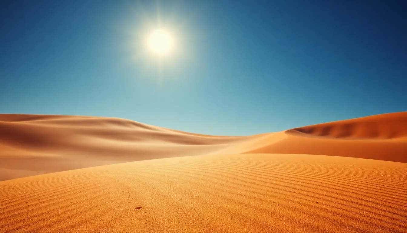 Rippling Sand Dunes Under Midday Sun
