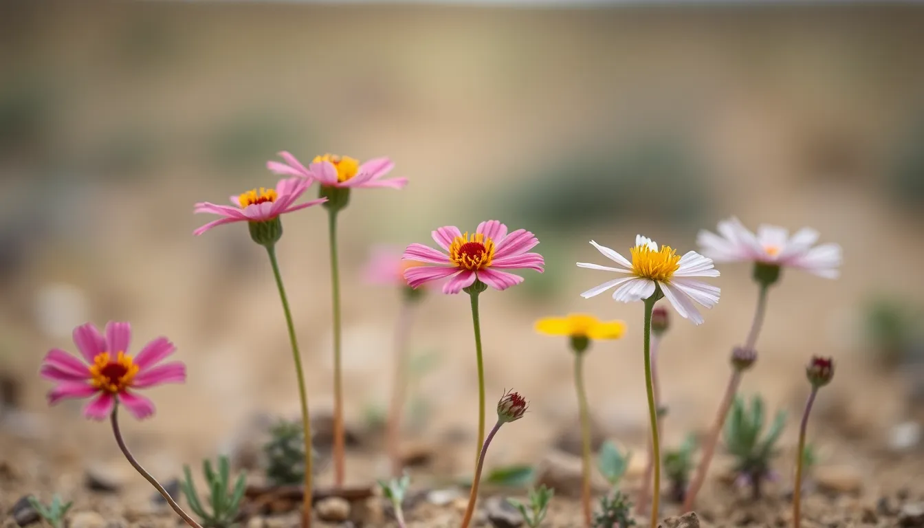 Blooming Desert Wildflowers in Soft Light