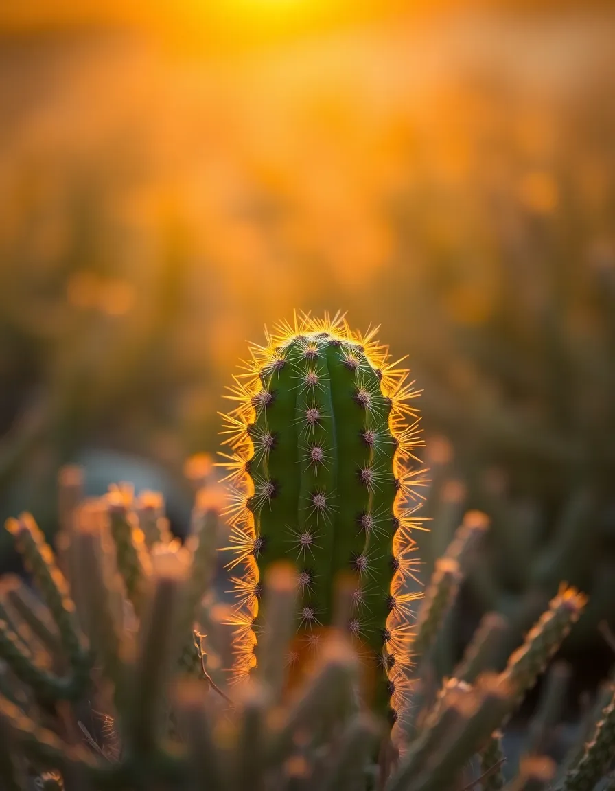 Cactus Silhouetted at Sunset