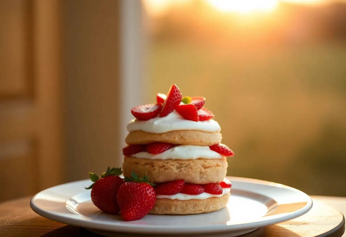 This stunning image showcases a perfectly decorated vanilla cupcake featuring vibrant floral frosting and delicate edible silver sprinkles. Captured during the golden hour, the warm backlighting enhances the colors and gives the frosting a luminous appearance. The carefully arranged floral design creates an inviting scene that appeals to the viewer's sweet tooth, making it perfect for bakery promotions or dessert blogs.