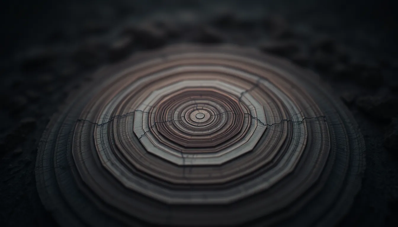 An intricately detailed abstract background that resembles a topographical map, featuring concentric circles in muted earth tones. The twilight light casts soft shadows, enhancing the textures and depth of the piece. This calming palette evokes a sense of tranquility and balance, making it ideal for various digital design applications. The symmetrical composition adds to the harmony of the overall aesthetic.
