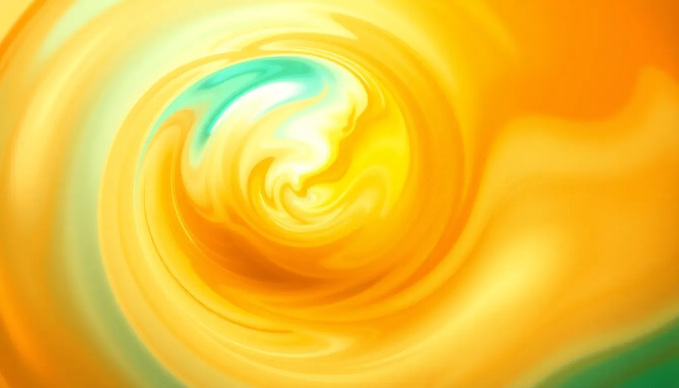 Vibrant Abstract Swirling Colors This stunning digital background showcases a captivating swirl of vibrant teal and orange hues. The blending colors create a fluid, dreamlike atmosphere, with a focus on movement and energy. Perfect for digital projects that require an abstract touch, this image features soft gradients and flowing textures reminiscent of watercolor paint. The gentle bokeh effect enhances the overall aesthetic, making it suitable for various creative uses.