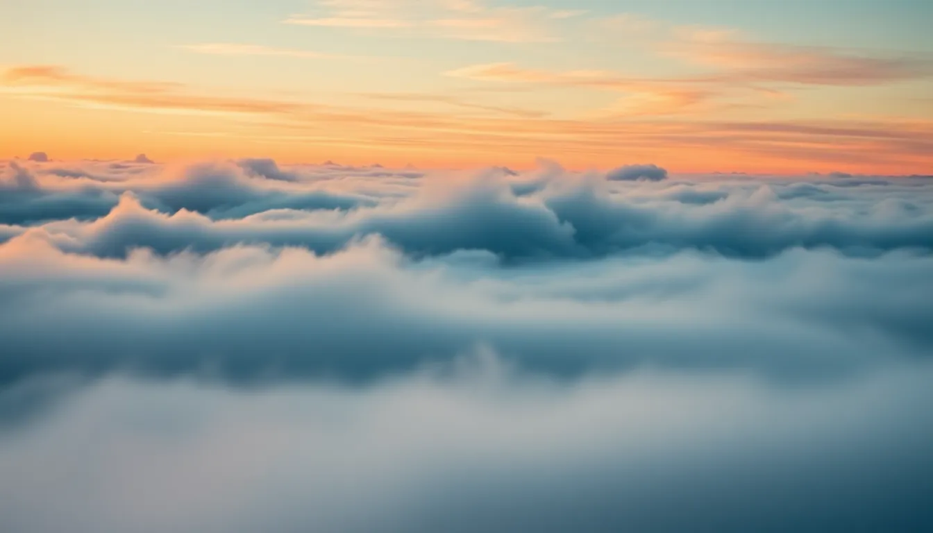 Abstract Foggy Landscape Dawn Background