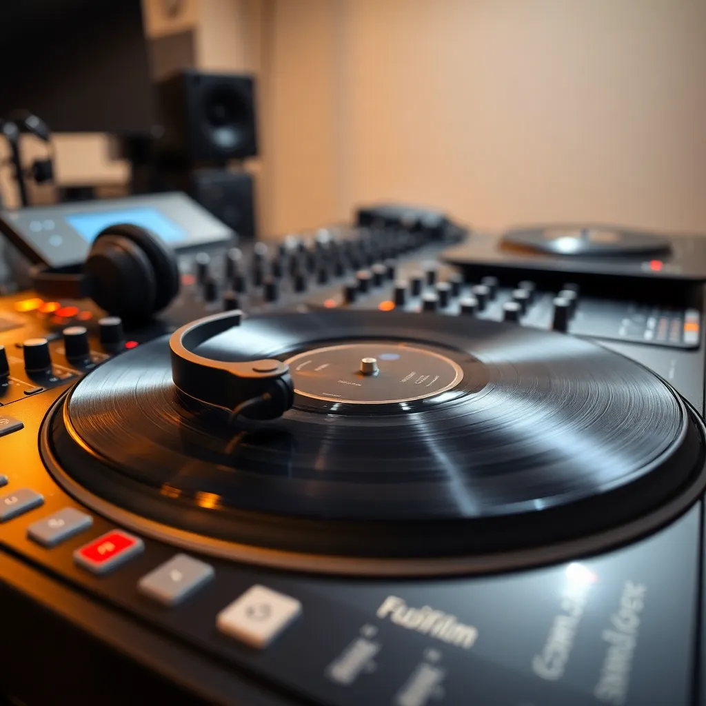 Close-Up of DJ Equipment