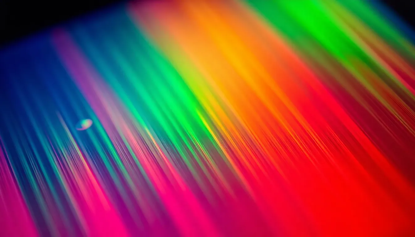 Close-Up of DNA Sequencing Gel A captivating close-up shot of a DNA sequencing gel, illuminated by a striking backlight that enhances the vibrant colors of the gel bands. The sharp detail across the surface is complemented by the saturated tones typical of Fujifilm Velvia, creating a visually stunning image. The macro perspective highlights the scientific complexity involved in DNA analysis, while the soft background makes the main subject pop in the frame.