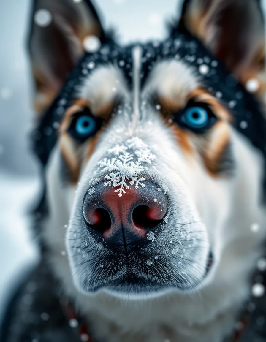 Siberian Husky in a Snowstorm