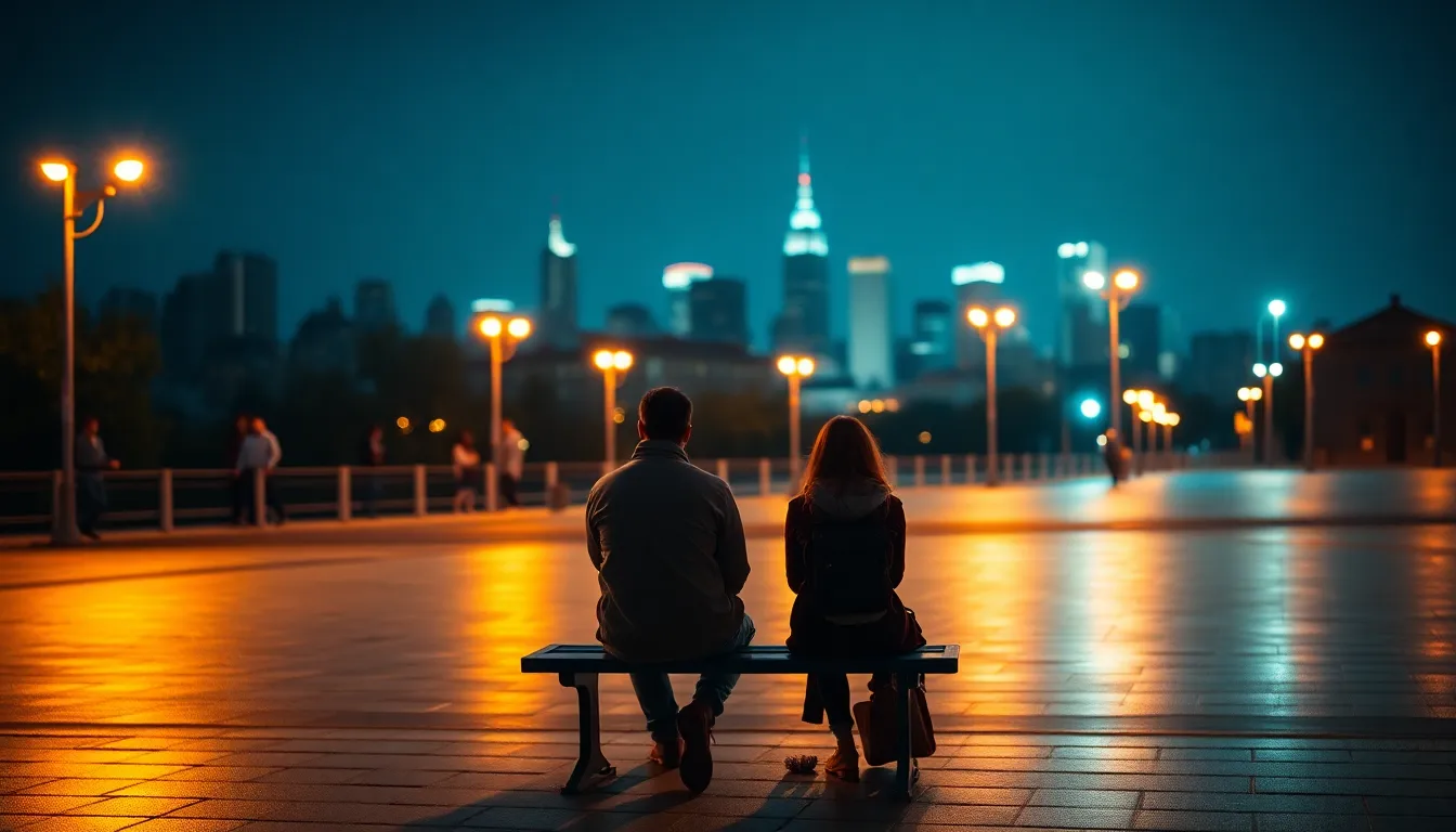 Romantic Evening in Downtown City