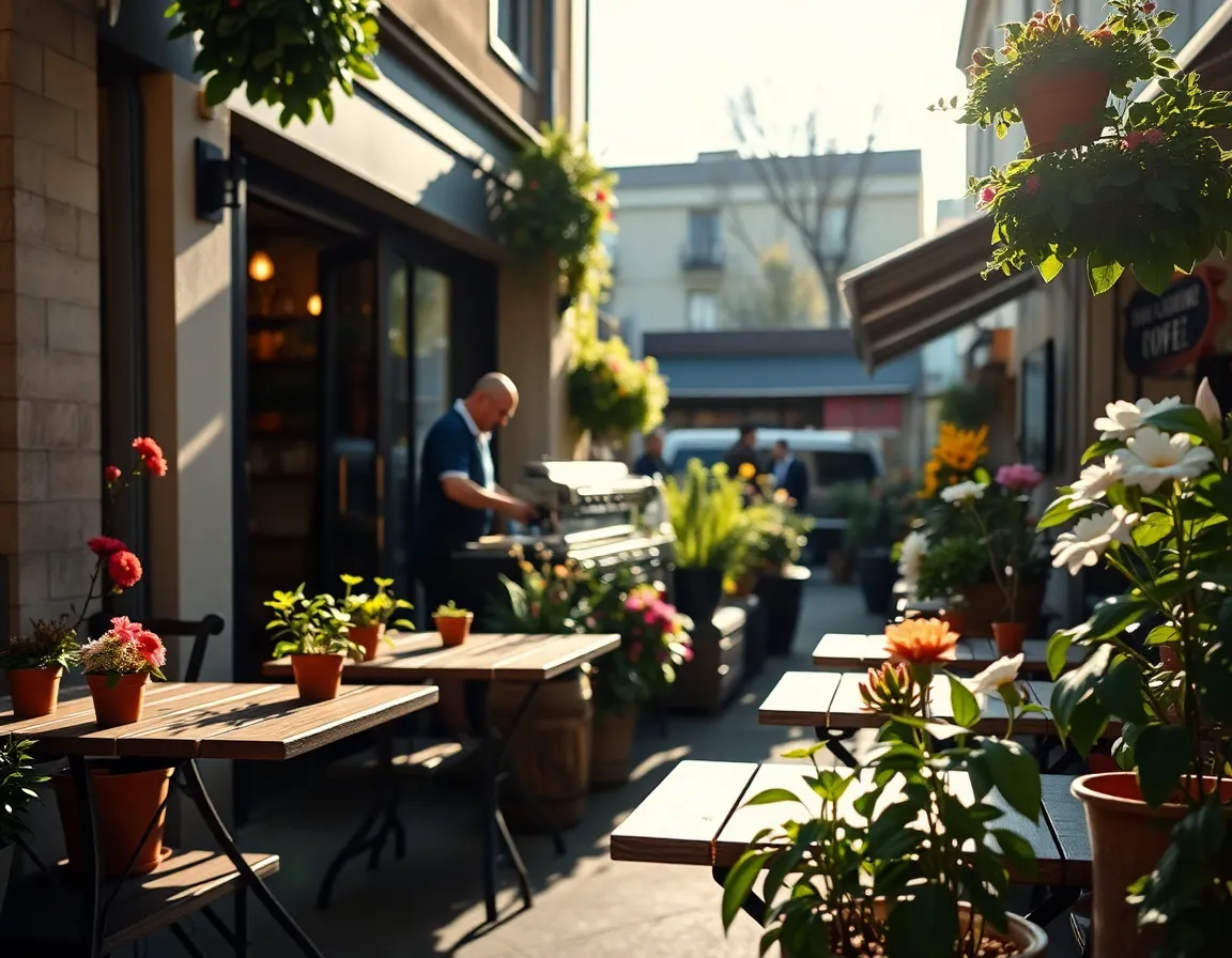 Charming Coffee Shop Patio in Downtown