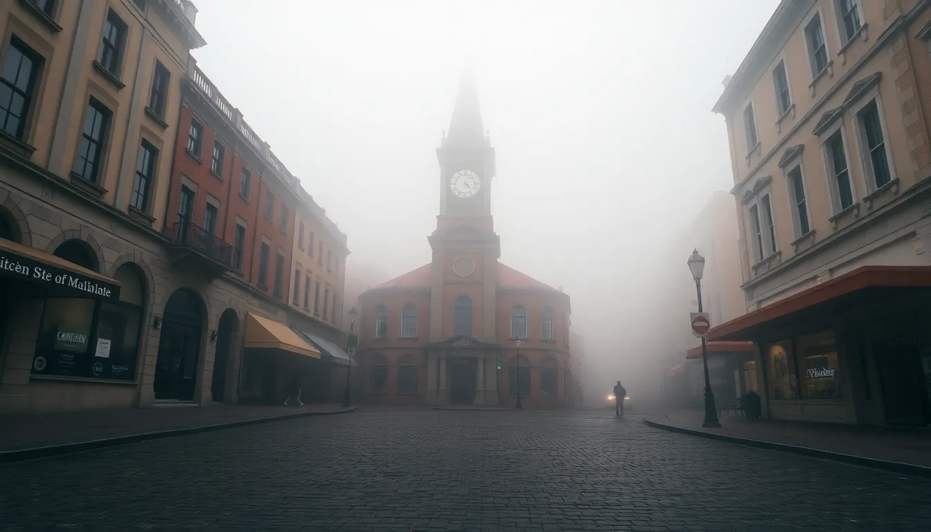 Misty Morning in Historic Downtown