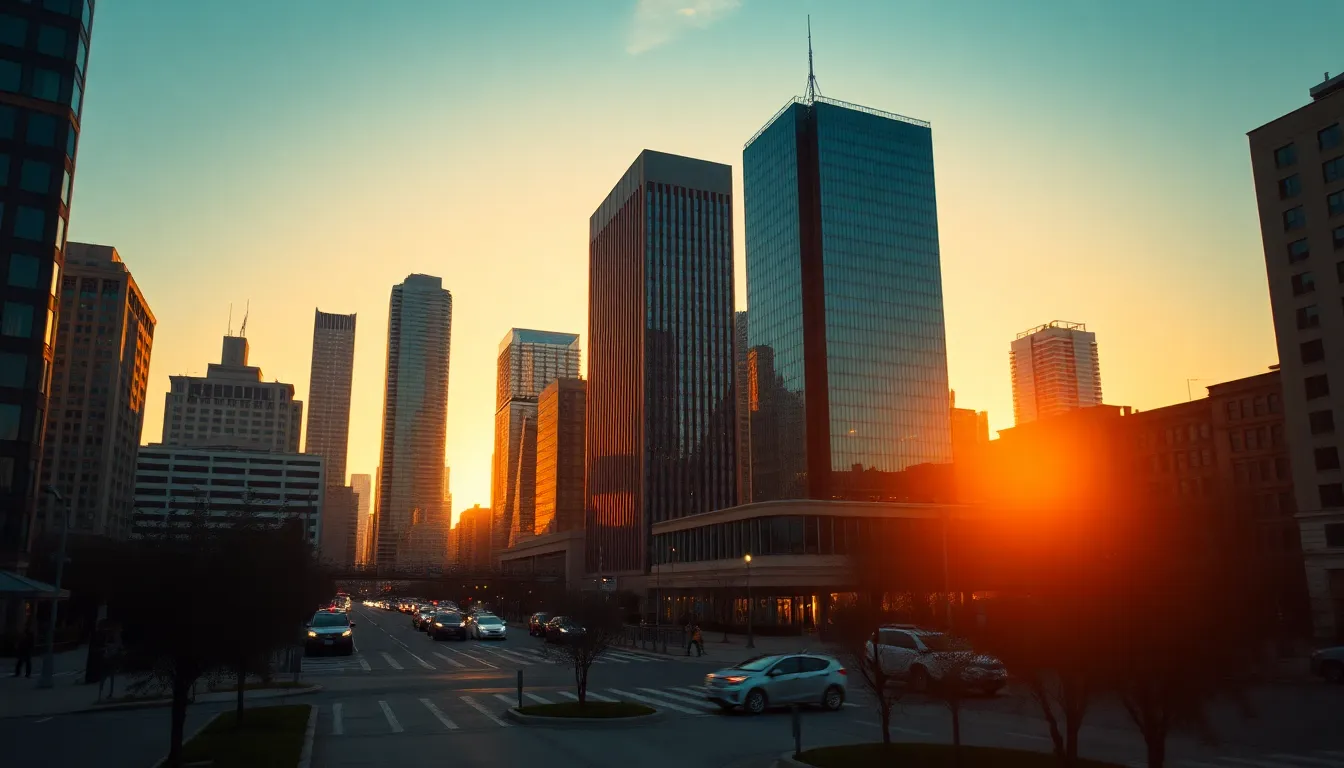 Golden Hour Skyline in Downtown
