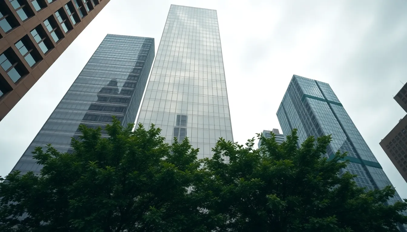 Modern Skyscraper Downtown Reflection