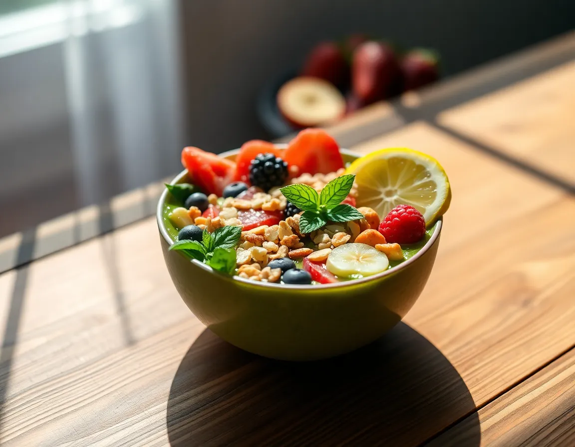 Vibrant Smoothie Bowl Presentation