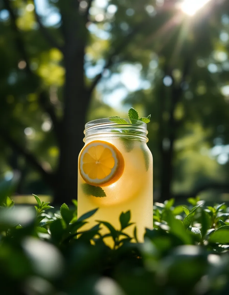 Refreshing Iced Lemonade in Mason Jar